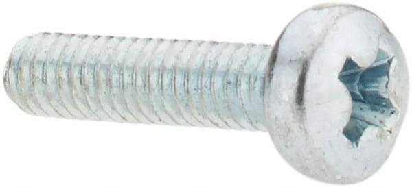 Value Collection - M2.5x0.45, 10mm Length Under Head Phillips Drive Machine Screw - Pan Head, Grade 4.8 Steel, Zinc-Plated Finish, Without Washer - Eagle Tool & Supply