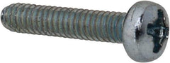 Value Collection - M2x0.40, 10mm Length Under Head Phillips Drive Machine Screw - Pan Head, Grade 4.8 Steel, Zinc-Plated Finish, Without Washer - Eagle Tool & Supply