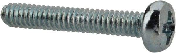 Value Collection - M2x0.40, 12mm Length Under Head Phillips Drive Machine Screw - Pan Head, Grade 4.8 Steel, Zinc-Plated Finish, Without Washer - Eagle Tool & Supply