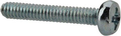 Value Collection - M2x0.40, 12mm Length Under Head Phillips Drive Machine Screw - Pan Head, Grade 4.8 Steel, Zinc-Plated Finish, Without Washer - Eagle Tool & Supply