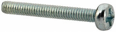 Value Collection - M2x0.40, 16mm Length Under Head Phillips Drive Machine Screw - Pan Head, Grade 4.8 Steel, Zinc-Plated Finish, Without Washer - Eagle Tool & Supply