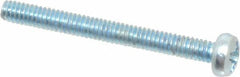 Value Collection - M2x0.40, 20mm Length Under Head Phillips Drive Machine Screw - Pan Head, Grade 4.8 Steel, Zinc-Plated Finish, Without Washer - Eagle Tool & Supply