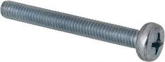 Value Collection - M4x0.70, 35mm Length Under Head Phillips Drive Machine Screw - Pan Head, Grade 4.8 Steel, Zinc-Plated Finish, Without Washer - Eagle Tool & Supply