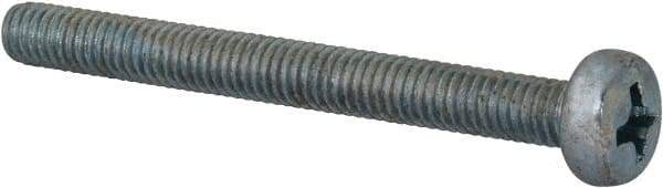Value Collection - M4x0.70, 40mm Length Under Head Phillips Drive Machine Screw - Pan Head, Grade 4.8 Steel, Zinc-Plated Finish, Without Washer - Eagle Tool & Supply
