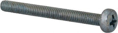 Value Collection - M4x0.70, 40mm Length Under Head Phillips Drive Machine Screw - Pan Head, Grade 4.8 Steel, Zinc-Plated Finish, Without Washer - Eagle Tool & Supply
