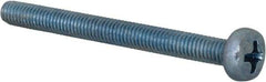 Value Collection - M4x0.70, 45mm Length Under Head Phillips Drive Machine Screw - Pan Head, Grade 4.8 Steel, Zinc-Plated Finish, Without Washer - Eagle Tool & Supply