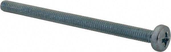 Value Collection - M4x0.70, 60mm Length Under Head Phillips Drive Machine Screw - Pan Head, Grade 4.8 Steel, Zinc-Plated Finish, Without Washer - Eagle Tool & Supply