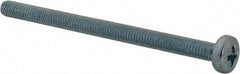 Value Collection - M4x0.70, 60mm Length Under Head Phillips Drive Machine Screw - Pan Head, Grade 4.8 Steel, Zinc-Plated Finish, Without Washer - Eagle Tool & Supply