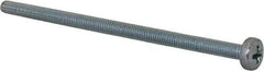 Value Collection - M4x0.70, 80mm Length Under Head Phillips Drive Machine Screw - Pan Head, Grade 4.8 Steel, Zinc-Plated Finish, Without Washer - Eagle Tool & Supply