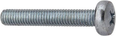 Value Collection - M5x0.80, 30mm Length Under Head Phillips Drive Machine Screw - Pan Head, Grade 4.8 Steel, Zinc-Plated Finish, Without Washer - Eagle Tool & Supply