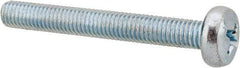 Value Collection - M5x0.80, 40mm Length Under Head Phillips Drive Machine Screw - Pan Head, Grade 4.8 Steel, Zinc-Plated Finish, Without Washer - Eagle Tool & Supply