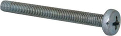 Value Collection - M5x0.80, 50mm Length Under Head Phillips Drive Machine Screw - Pan Head, Grade 4.8 Steel, Zinc-Plated Finish, Without Washer - Eagle Tool & Supply
