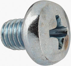 Value Collection - M5x0.80, 6mm Length Under Head Phillips Drive Machine Screw - Pan Head, Grade 4.8 Steel, Zinc-Plated Finish, Without Washer - Eagle Tool & Supply