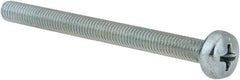 Value Collection - M5x0.80, 60mm Length Under Head Phillips Drive Machine Screw - Pan Head, Grade 4.8 Steel, Zinc-Plated Finish, Without Washer - Eagle Tool & Supply