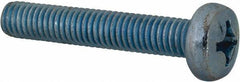 Value Collection - M6x1.00, 35mm Length Under Head Phillips Drive Machine Screw - Pan Head, Grade 4.8 Steel, Zinc-Plated Finish, Without Washer - Eagle Tool & Supply