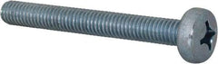 Value Collection - M6x1.00, 50mm Length Under Head Phillips Drive Machine Screw - Pan Head, Grade 4.8 Steel, Zinc-Plated Finish, Without Washer - Eagle Tool & Supply