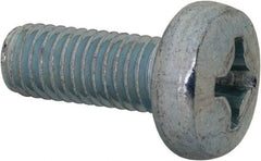 Value Collection - M8x1.25, 20mm Length Under Head Phillips Drive Machine Screw - Pan Head, Grade 4.8 Steel, Zinc-Plated Finish, Without Washer - Eagle Tool & Supply