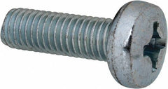 Value Collection - M8x1.25, 25mm Length Under Head Phillips Drive Machine Screw - Pan Head, Grade 4.8 Steel, Zinc-Plated Finish, Without Washer - Eagle Tool & Supply
