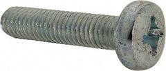 Value Collection - M8x1.25, 35mm Length Under Head Phillips Drive Machine Screw - Pan Head, Grade 4.8 Steel, Zinc-Plated Finish, Without Washer - Eagle Tool & Supply