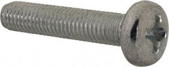 Value Collection - M8x1.25, 40mm Length Under Head Phillips Drive Machine Screw - Pan Head, Grade 4.8 Steel, Zinc-Plated Finish, Without Washer - Eagle Tool & Supply