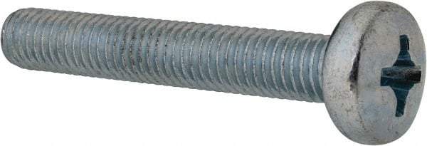 Value Collection - M8x1.25, 50mm Length Under Head Phillips Drive Machine Screw - Pan Head, Grade 4.8 Steel, Zinc-Plated Finish, Without Washer - Eagle Tool & Supply
