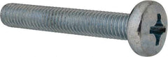 Value Collection - M8x1.25, 50mm Length Under Head Phillips Drive Machine Screw - Pan Head, Grade 4.8 Steel, Zinc-Plated Finish, Without Washer - Eagle Tool & Supply