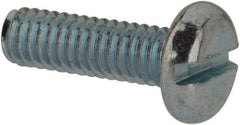 Value Collection - M2.5x0.45, 8mm Length Under Head Slotted Drive Machine Screw - Pan Head, Grade 4.8 Steel, Zinc-Plated Finish, Without Washer - Eagle Tool & Supply