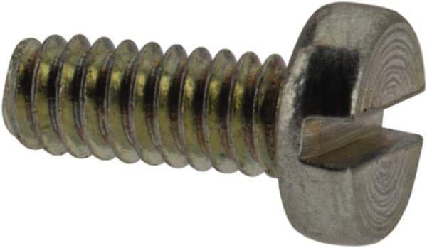 Value Collection - M2x0.40, 5mm Length Under Head Slotted Drive Machine Screw - Pan Head, Grade 4.8 Steel, Zinc-Plated Finish, Without Washer - Eagle Tool & Supply