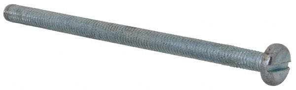 Value Collection - M3x0.50, 50mm Length Under Head Slotted Drive Machine Screw - Pan Head, Grade 4.8 Steel, Zinc-Plated Finish, Without Washer - Eagle Tool & Supply