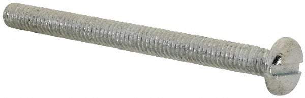 Value Collection - M4x0.70, 45mm Length Under Head Slotted Drive Machine Screw - Pan Head, Grade 4.8 Steel, Zinc-Plated Finish, Without Washer - Eagle Tool & Supply