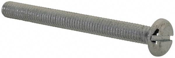Value Collection - M5x0.80, 50mm Length Under Head Slotted Drive Machine Screw - Pan Head, Grade 4.8 Steel, Zinc-Plated Finish, Without Washer - Eagle Tool & Supply