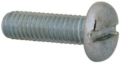 Value Collection - M6x1.00, 20mm Length Under Head Slotted Drive Machine Screw - Pan Head, Grade 4.8 Steel, Zinc-Plated Finish, Without Washer - Eagle Tool & Supply