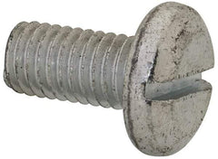 Value Collection - M8x1.25, 16mm Length Under Head Slotted Drive Machine Screw - Pan Head, Grade 4.8 Steel, Zinc-Plated Finish, Without Washer - Eagle Tool & Supply