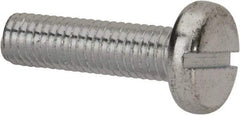 Value Collection - M8x1.25, 30mm Length Under Head Slotted Drive Machine Screw - Pan Head, Grade 4.8 Steel, Zinc-Plated Finish, Without Washer - Eagle Tool & Supply