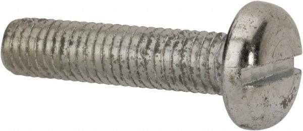 Value Collection - M8x1.25, 35mm Length Under Head Slotted Drive Machine Screw - Pan Head, Grade 4.8 Steel, Zinc-Plated Finish, Without Washer - Eagle Tool & Supply