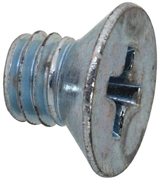 Value Collection - M5x0.80, 6mm OAL Phillips Drive Machine Screw - Flat Head, Grade 4.8 Steel, Zinc-Plated Finish, Without Washer - Eagle Tool & Supply