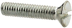 Value Collection - M2.5x0.45, 12mm OAL Slotted Drive Machine Screw - Flat Head, Grade 4.8 Steel, Zinc-Plated Finish, Without Washer - Eagle Tool & Supply