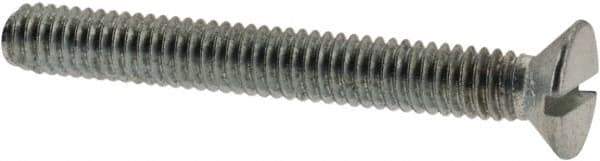 Value Collection - M2.5x0.45, 20mm OAL Slotted Drive Machine Screw - Flat Head, Grade 4.8 Steel, Zinc-Plated Finish, Without Washer - Eagle Tool & Supply
