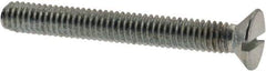 Value Collection - M2.5x0.45, 20mm OAL Slotted Drive Machine Screw - Flat Head, Grade 4.8 Steel, Zinc-Plated Finish, Without Washer - Eagle Tool & Supply
