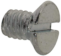 Value Collection - M2.5x0.45, 4mm OAL Slotted Drive Machine Screw - Flat Head, Grade 4.8 Steel, Zinc-Plated Finish, Without Washer - Eagle Tool & Supply