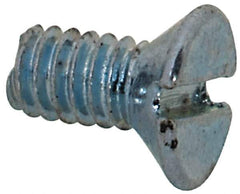 Value Collection - M2x0.40, 4mm OAL Slotted Drive Machine Screw - Flat Head, Grade 4.8 Steel, Zinc-Plated Finish, Without Washer - Eagle Tool & Supply