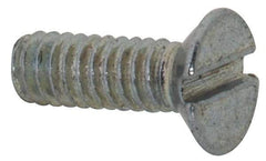 Value Collection - M2x0.40, 6mm OAL Slotted Drive Machine Screw - Flat Head, Grade 4.8 Steel, Zinc-Plated Finish, Without Washer - Eagle Tool & Supply