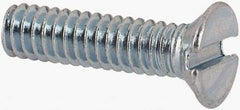 Value Collection - M2x0.40, 8mm OAL Slotted Drive Machine Screw - Flat Head, Grade 4.8 Steel, Zinc-Plated Finish, Without Washer - Eagle Tool & Supply