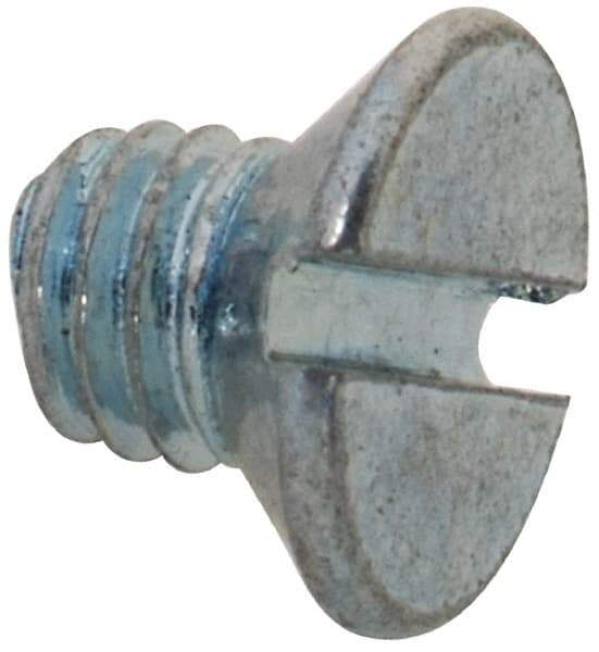 Value Collection - M3x0.50, 4mm OAL Slotted Drive Machine Screw - Flat Head, Grade 4.8 Steel, Zinc-Plated Finish, Without Washer - Eagle Tool & Supply