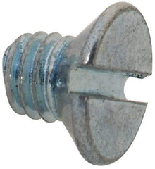 Value Collection - M3x0.50, 4mm OAL Slotted Drive Machine Screw - Flat Head, Grade 4.8 Steel, Zinc-Plated Finish, Without Washer - Eagle Tool & Supply
