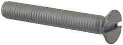 Value Collection - M5x0.80, 35mm OAL Slotted Drive Machine Screw - Flat Head, Grade 4.8 Steel, Zinc-Plated Finish, Without Washer - Eagle Tool & Supply