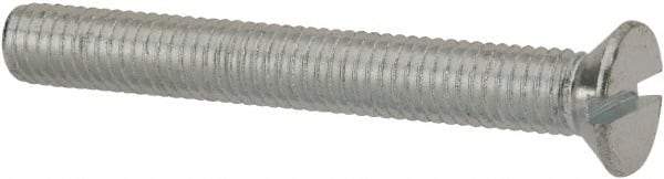 Value Collection - M5x0.80, 40mm OAL Slotted Drive Machine Screw - Flat Head, Grade 4.8 Steel, Zinc-Plated Finish, Without Washer - Eagle Tool & Supply