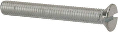 Value Collection - M5x0.80, 40mm OAL Slotted Drive Machine Screw - Flat Head, Grade 4.8 Steel, Zinc-Plated Finish, Without Washer - Eagle Tool & Supply