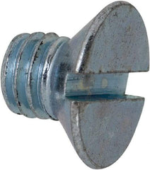 Value Collection - M5x0.80, 6mm OAL Slotted Drive Machine Screw - Flat Head, Grade 4.8 Steel, Zinc-Plated Finish, Without Washer - Eagle Tool & Supply