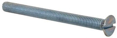 Value Collection - M5x0.80, 60mm OAL Slotted Drive Machine Screw - Flat Head, Grade 4.8 Steel, Zinc-Plated Finish, Without Washer - Eagle Tool & Supply